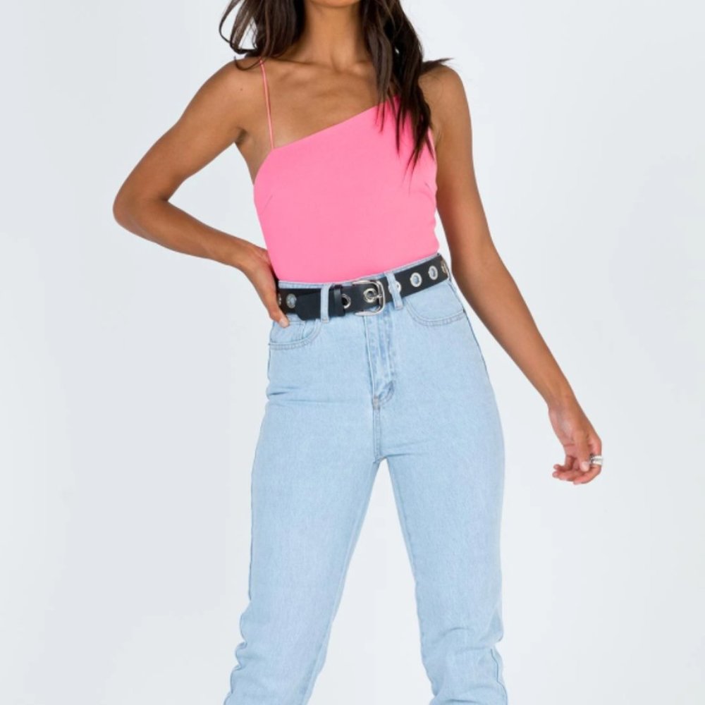 Hot Pink Asymmetric Body Suit